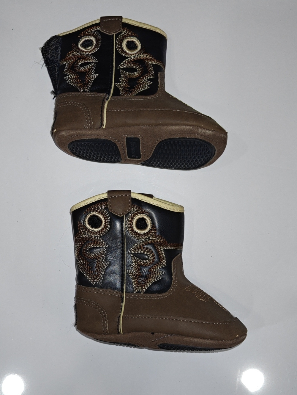 Twister Infant Brown and Black Western Booties